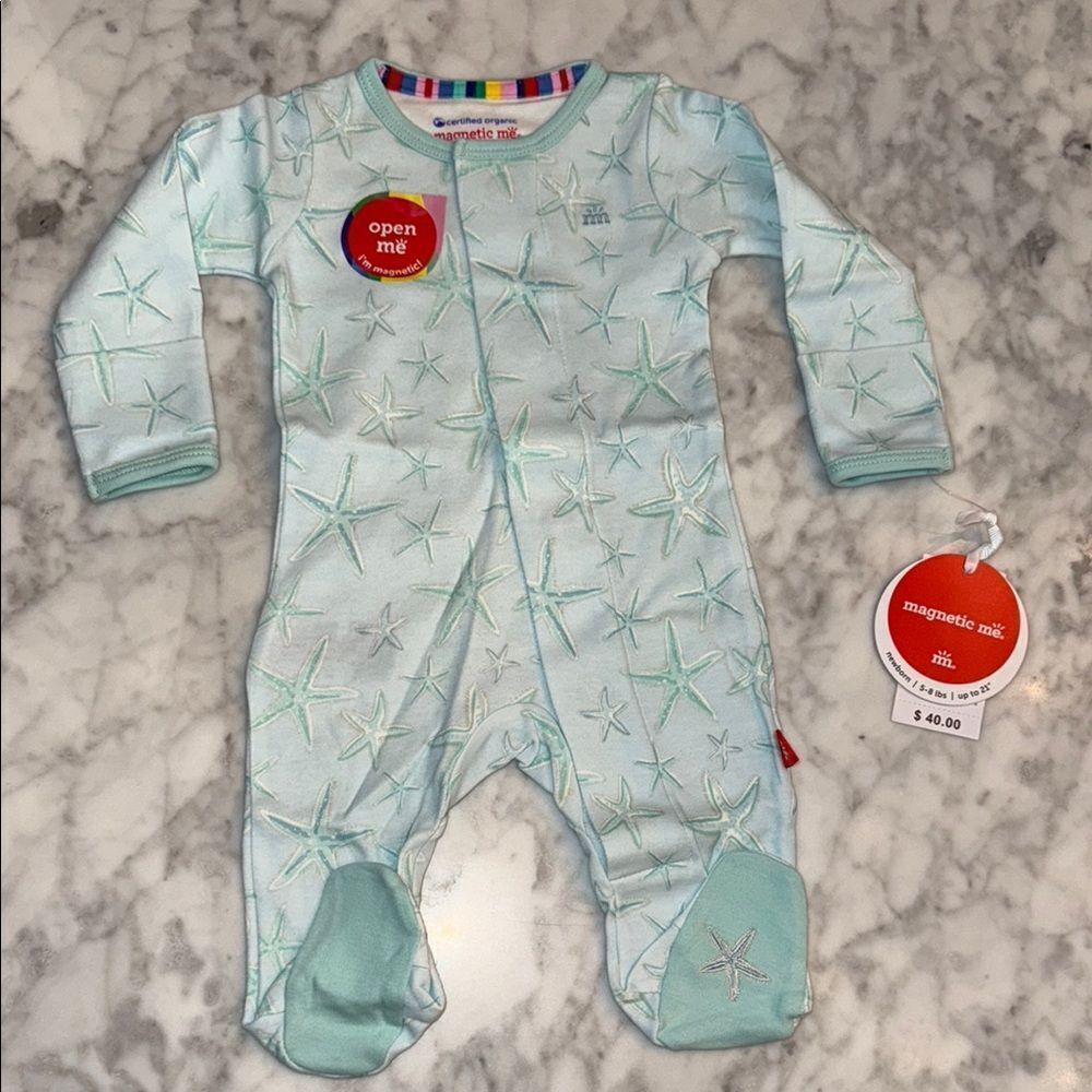 NWT Magnetic Me Organic Starfish Footie
